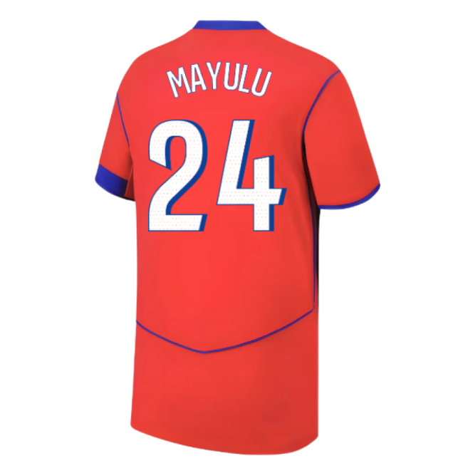 2025-2026 PSG Third Shirt (Kids) (Mayulu 24)-Vantage Point Soccer